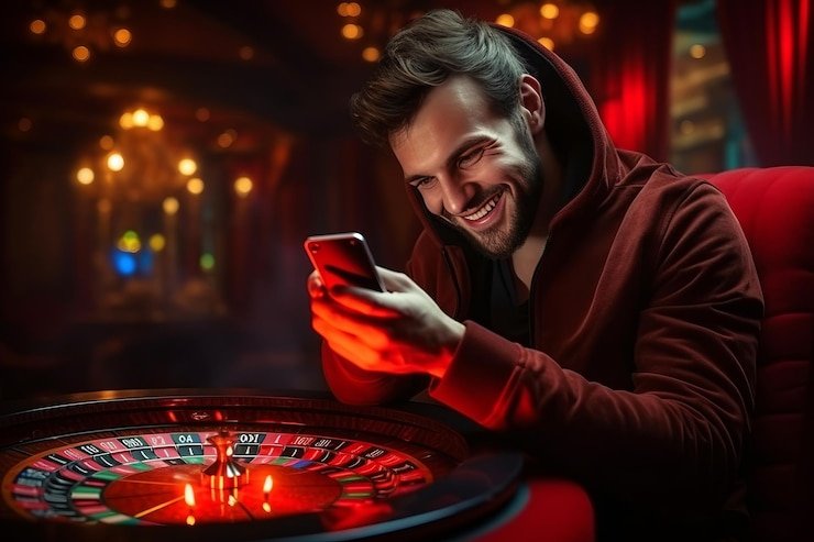 Suasana tim pubtogel yang bersemangat mengembangkan fitur hiburan digital inovatif